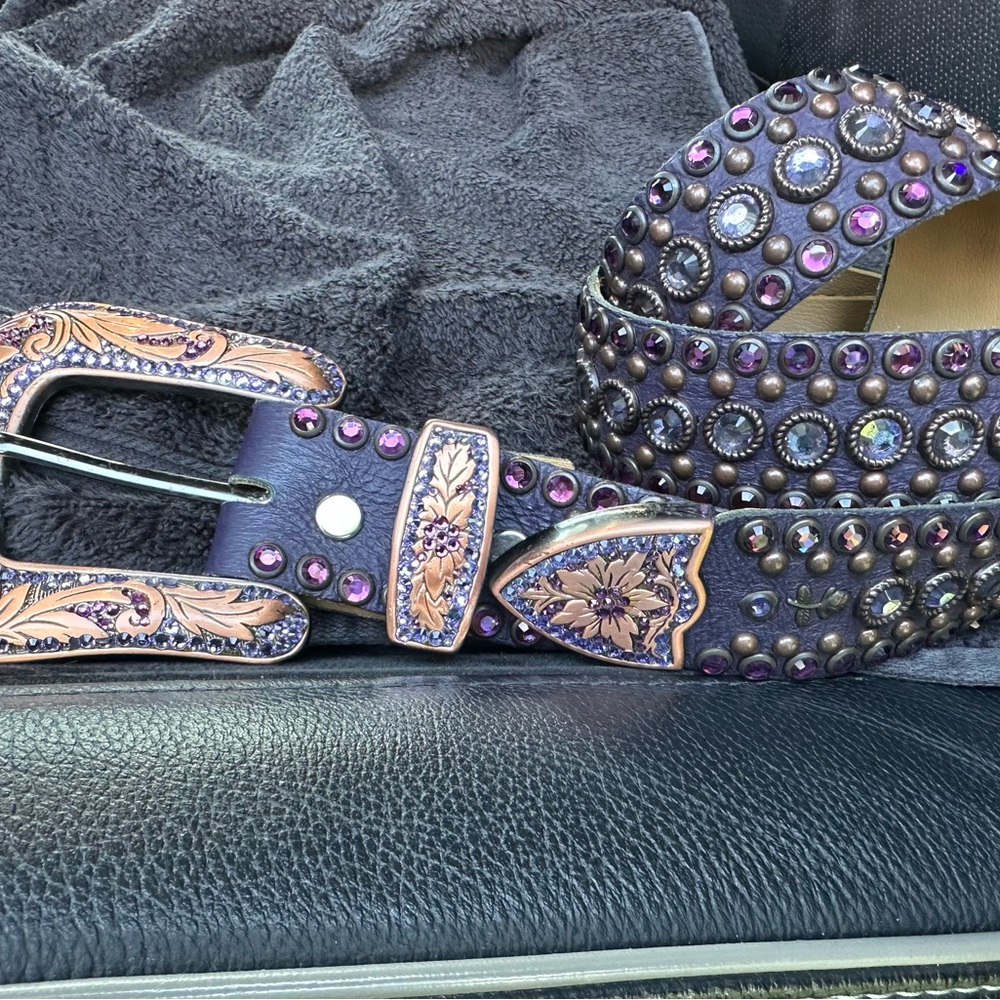 Studded Purple and Brown Belt
